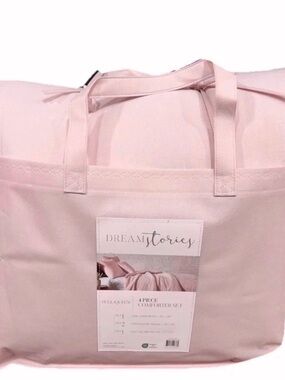 Dream Stories Rose Pink Full/Queen Comforter Set 90”x90”